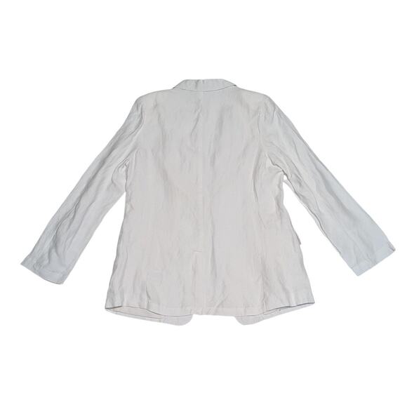 H by Halston White Linen Blazer Suit Jacket Womens Large NEW Workwear Business - Picture 3 of 6